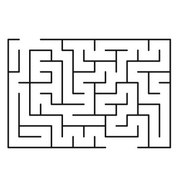 Maze şekil tasarım elementi. Bir giriş ve çıkış var ve bir doğru yol, ama birçok yol çıkmaz sokağa çıkıyor..
