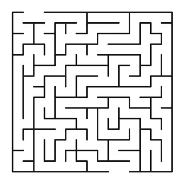 Maze şekil tasarım elementi. Bir giriş ve çıkış var ve bir doğru yol, ama birçok yol çıkmaz sokağa çıkıyor..