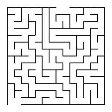 Maze şekil tasarım elementi. Bir giriş ve çıkış var ve bir doğru yol, ama birçok yol çıkmaz sokağa çıkıyor..