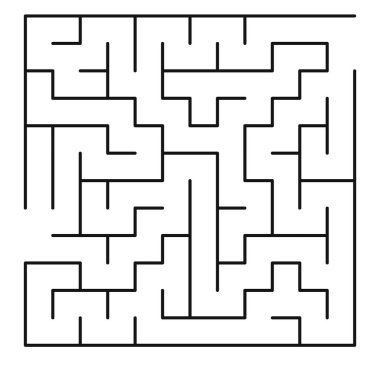 Maze şekil tasarım elementi. Bir giriş ve çıkış var ve bir doğru yol, ama birçok yol çıkmaz sokağa çıkıyor..