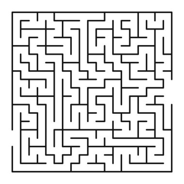 Maze şekil tasarım elementi. Bir giriş ve çıkış var ve bir doğru yol, ama birçok yol çıkmaz sokağa çıkıyor..