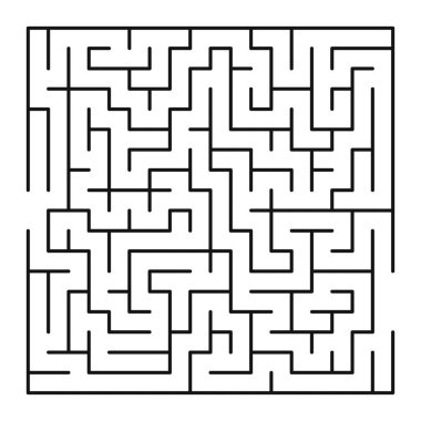Maze şekil tasarım elementi. Bir giriş ve çıkış var ve bir doğru yol, ama birçok yol çıkmaz sokağa çıkıyor..