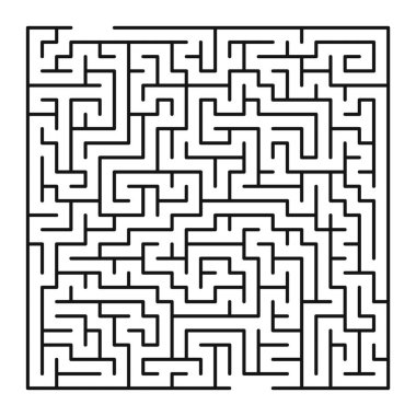 Maze şekil tasarım elementi. Bir giriş ve çıkış var ve bir doğru yol, ama birçok yol çıkmaz sokağa çıkıyor..