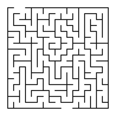 Maze şekil tasarım elementi. Bir giriş ve çıkış var ve bir doğru yol, ama birçok yol çıkmaz sokağa çıkıyor..