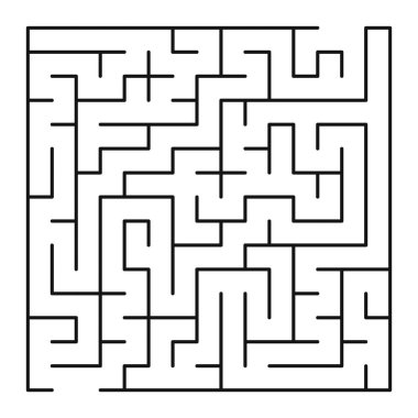 Maze şekil tasarım elementi. Bir giriş ve çıkış var ve bir doğru yol, ama birçok yol çıkmaz sokağa çıkıyor..