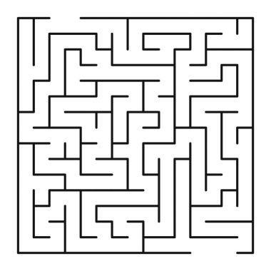 Maze şekil tasarım elementi. Bir giriş ve çıkış var ve bir doğru yol, ama birçok yol çıkmaz sokağa çıkıyor..