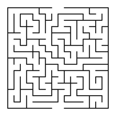 Maze şekil tasarım elementi. Bir giriş ve çıkış var ve bir doğru yol, ama birçok yol çıkmaz sokağa çıkıyor..