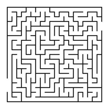 Maze şekil tasarım elementi. Bir giriş ve çıkış var ve bir doğru yol, ama birçok yol çıkmaz sokağa çıkıyor..