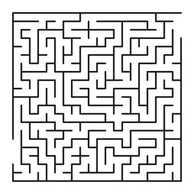 Maze şekil tasarım elementi. Bir giriş ve çıkış var ve bir doğru yol, ama birçok yol çıkmaz sokağa çıkıyor..
