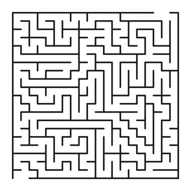 Maze şekil tasarım elementi. Bir giriş ve çıkış var ve bir doğru yol, ama birçok yol çıkmaz sokağa çıkıyor..