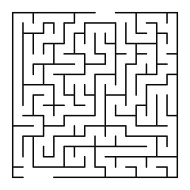 Maze şekil tasarım elementi. Bir giriş ve çıkış var ve bir doğru yol, ama birçok yol çıkmaz sokağa çıkıyor..