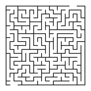 Maze şekil tasarım elementi. Bir giriş ve çıkış var ve bir doğru yol, ama birçok yol çıkmaz sokağa çıkıyor..