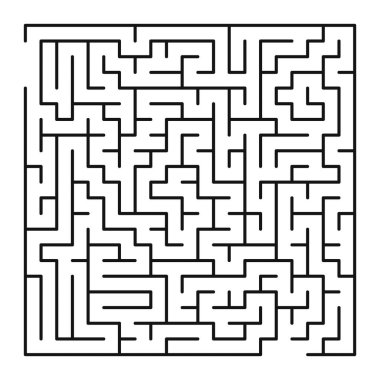 Maze şekil tasarım elementi. Bir giriş ve çıkış var ve bir doğru yol, ama birçok yol çıkmaz sokağa çıkıyor..