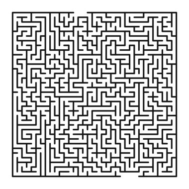 Maze şekil tasarım elementi. Bir giriş ve çıkış var ve bir doğru yol, ama birçok yol çıkmaz sokağa çıkıyor..