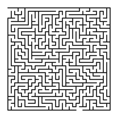 Maze şekil tasarım elementi. Bir giriş ve çıkış var ve bir doğru yol, ama birçok yol çıkmaz sokağa çıkıyor..