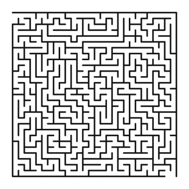 Maze şekil tasarım elementi. Bir giriş ve çıkış var ve bir doğru yol, ama birçok yol çıkmaz sokağa çıkıyor..