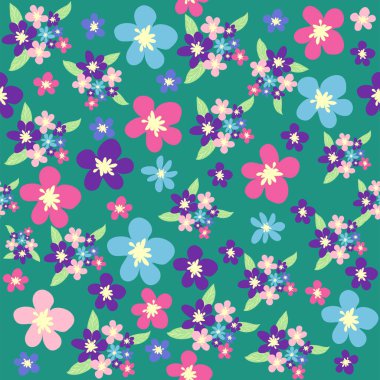 Ditsy floral seamless pattern. Flowers and stars pattern, lavender and pink. clipart