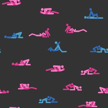 Kama Sutra kusursuz desenli poster kumaşı. Kamasutra baştan savma sevişme pozları veriyor. Hazır ol. Ayakta duran konumlar