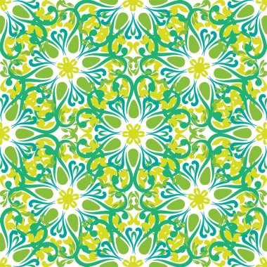 Tam bir Tatar deseni. İslami lale, çiçek geometrisi. Tatar halkının kültürü, yeşil ve kırmızı sembolleri.