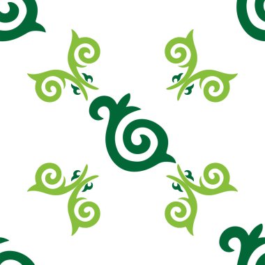 Çiçek desenli lalelerle süslenmiş Tatar Yerlisi. Tatar halkının kültürü, yeşil ve kırmızı sembolleri.