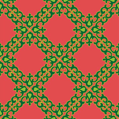 Arap tarzında Tatar Yerlisi Süsleme Sınırı. Tatar geleneğinde rengarenk eğimli süsleme çemberi.