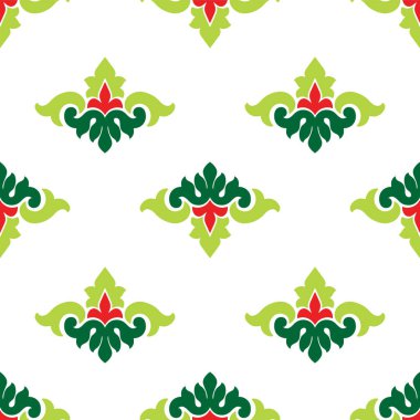 Tatar dikişsiz desen. İslami lale, çiçek geometrisi. Tatar halkının kültürü, yeşil ve kırmızı sembolleri.