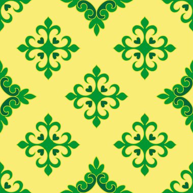 Tatar dikişsiz desen. İslami lale, çiçek geometrisi. Tatar halkının kültürü, yeşil ve kırmızı sembolleri.