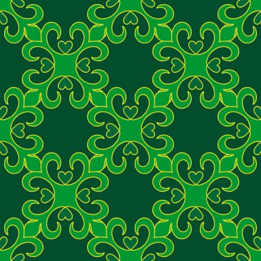 Tatar dikişsiz desen. İslami lale, çiçek geometrisi. Tatar halkının kültürü, yeşil ve kırmızı sembolleri.