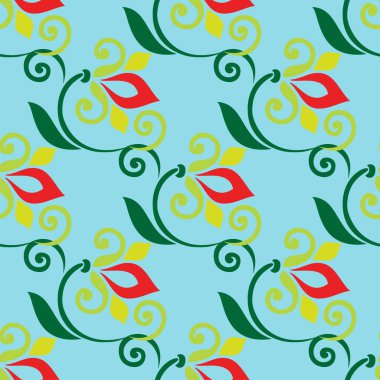 Çiçek desenli lalelerle süslenmiş Tatar Yerlisi. Tatar halkının kültürü, yeşil ve kırmızı sembolleri..