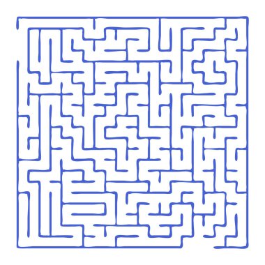 Maze şekil tasarım elementi. Bir giriş ve çıkış var ve bir doğru yol, ama birçok yol çıkmaz sokağa çıkıyor.
