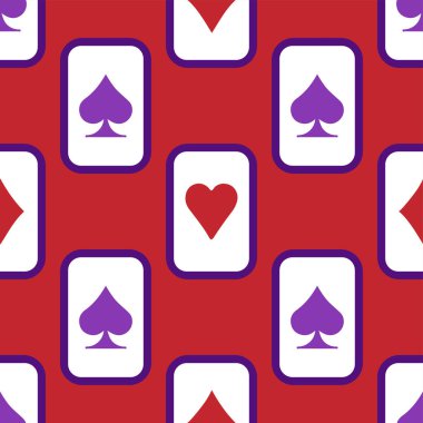 Mor düşme iskambil kağıtları pürüzsüz. Poker ve Harikalar Diyarı