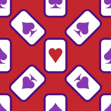 Mor düşme iskambil kağıtları pürüzsüz. Poker ve Harikalar Diyarı