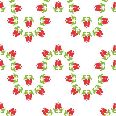 Çiçek desenli lalelerle süslenmiş Tatar Yerlisi. Tatar halkının kültürü, yeşil ve kırmızı sembolleri..