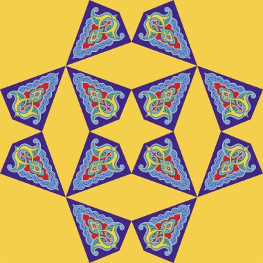 Geometrik Kusursuz Desensiz Arabesk. Dekoratif Asyalı Halkın Kusursuz Örnekleri. Etnik Süs, Kırgız, Kazak, Beşir, Tatar, Yakut Moğolları