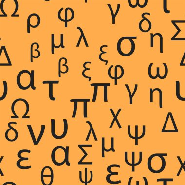 Yunan alfabesinin kusursuz harf ve sembolleri. Parlak Yunan alfabesi.