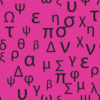Yunan alfabesinin kusursuz harf ve sembolleri. Parlak Yunan alfabesi.