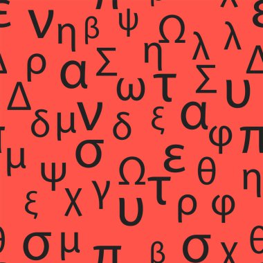 Yunan alfabesinin kusursuz harf ve sembolleri. Parlak Yunan alfabesi.