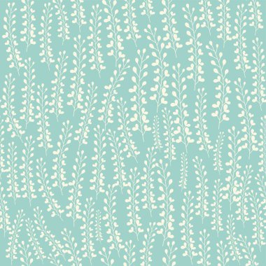 Bicolor contour silhouette seamless pattern with flowers and leaves. Abstract floral spring, summer pastel pattern clipart