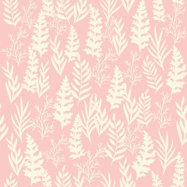 Renkli, siluet biçimli, çiçekli ve yapraklı. Soyut çiçek baharı, yaz pastel deseni