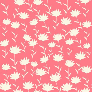 Renkli, siluet biçimli, çiçekli ve yapraklı. Soyut çiçek baharı, yaz pastel deseni