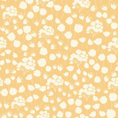 Renkli, siluet biçimli, çiçekli ve yapraklı. Soyut çiçek baharı, yaz pastel deseni