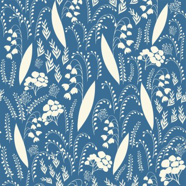 Renkli, siluet biçimli, çiçekli ve yapraklı. Soyut çiçek baharı, yaz pastel deseni