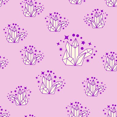 Takımyıldızları, güneşi, ayı, sihirli gözleri, bulutları ve yıldızları olan kusursuz bir şablon. Tasarım için gizemli arkaplan