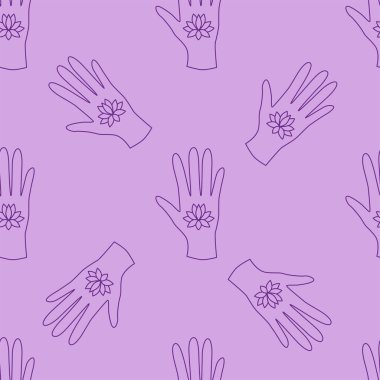 Siluetler sihirli semboller, yılan, göz, tarot kartları, el, kafatası, iksir, ay, kelebek, mantar, yıldız gibi sihirli elementler ile, pürüzsüz desen. Cadılık tema simgeleri ve elementleri.