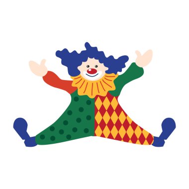 Sirk şapkası. Sahnede palyaço, hokkabaz ve sihirbaz karakterleri