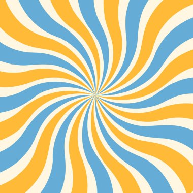 Sirk arka planı ve spiral retro ışın vektör deseni. Kırmızı beyaz güneşin klasik posteri ya da yıldız patlamış radyal çizgiler grunge deseni, sirk, karnaval, yaz festivali ya da chapiteau arka planı