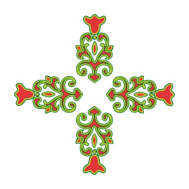 Ulusal süs. Şekillendirilmiş bir çiçek. Tatar deseni. Vektör illüstrasyonu.