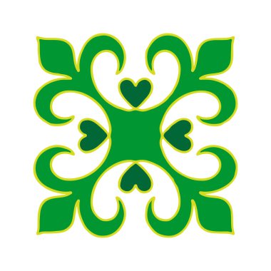 Ulusal süs. Şekillendirilmiş bir çiçek. Tatar deseni. Vektör illüstrasyonu.