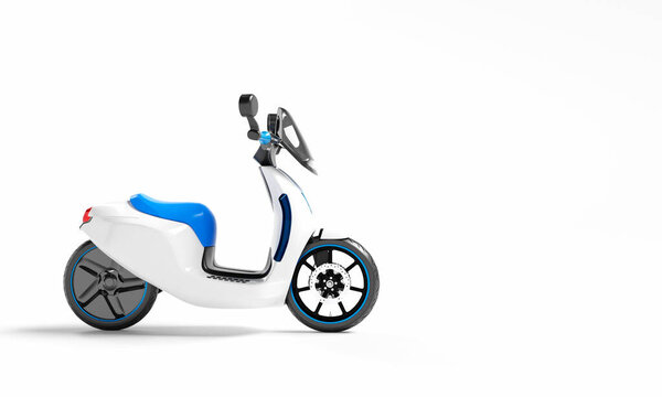 Motorbike Charging Station Isolated White Background Green Energy Technology Transportation Stock Photo