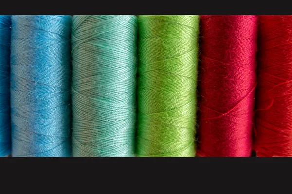 Different Colored Sewing Threads Arts Crafts Clothing Repair — Stock Photo, Image